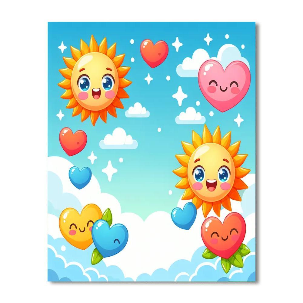 Sunny Skies And Happy Hearts Painting Number Kit