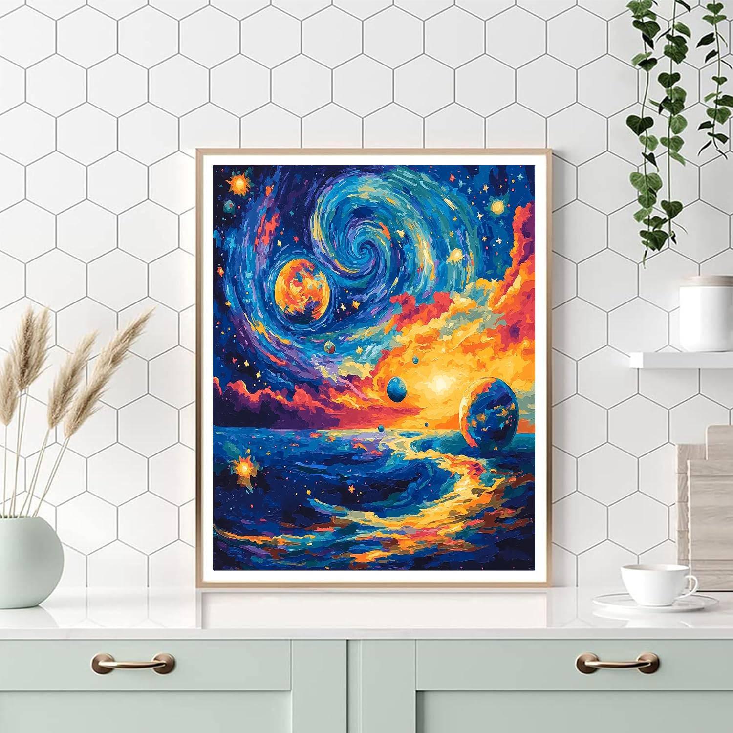 Vincent Van Gogh Inspired Van Gogh's Cosmic Connection  Numbered Painting Kits