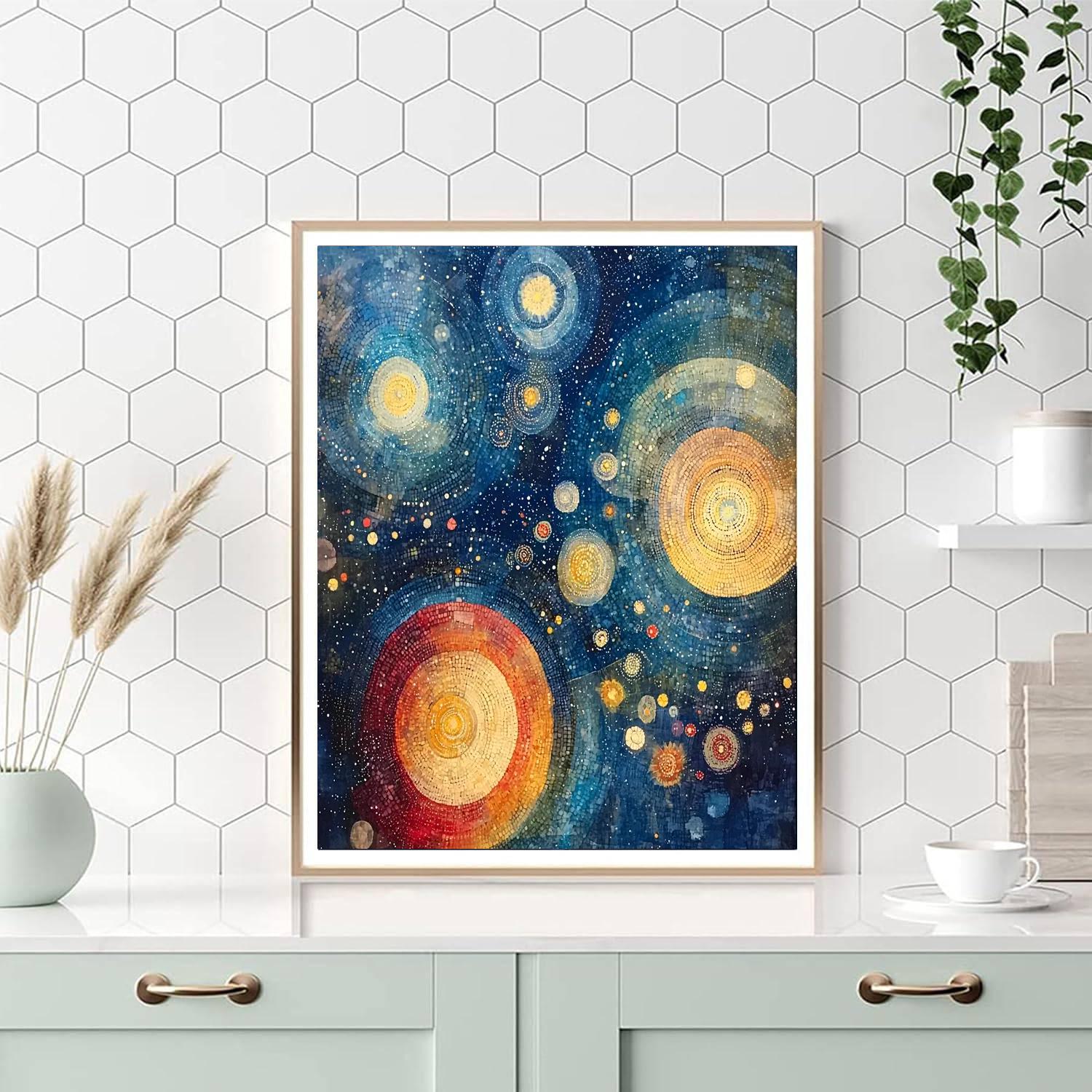 Paul Klee Inspired Cosmic Harmony Of The Spheres  Painting Number Kit