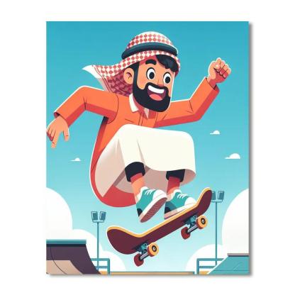 Dynamic Skateboarder Paint By Number