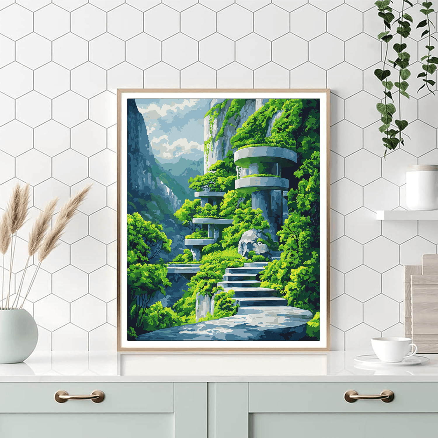 Gaudi Inspired Futuristic Nature Oasis Paint By Numbers Kits