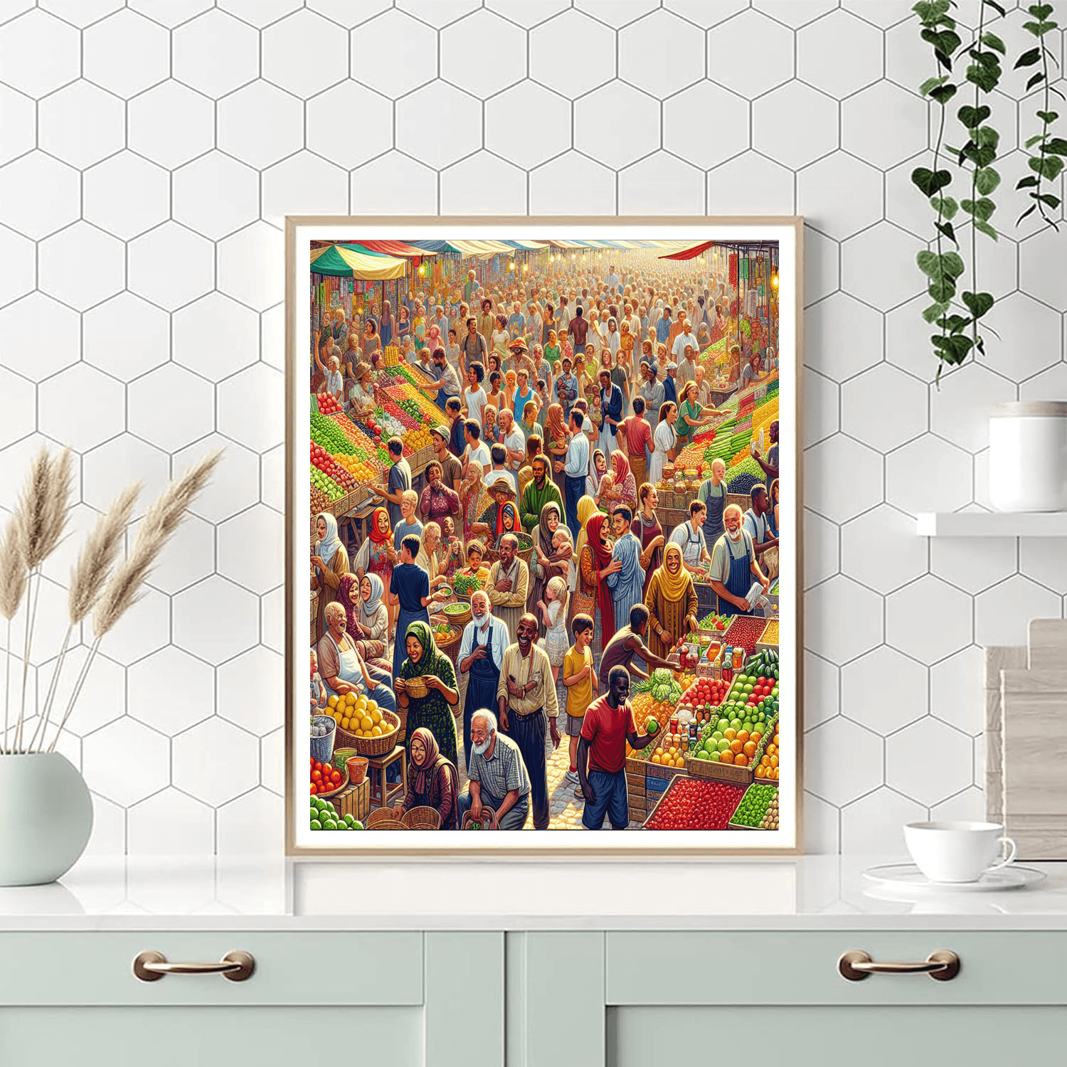 Vivid Summer Market Painting Number Kit