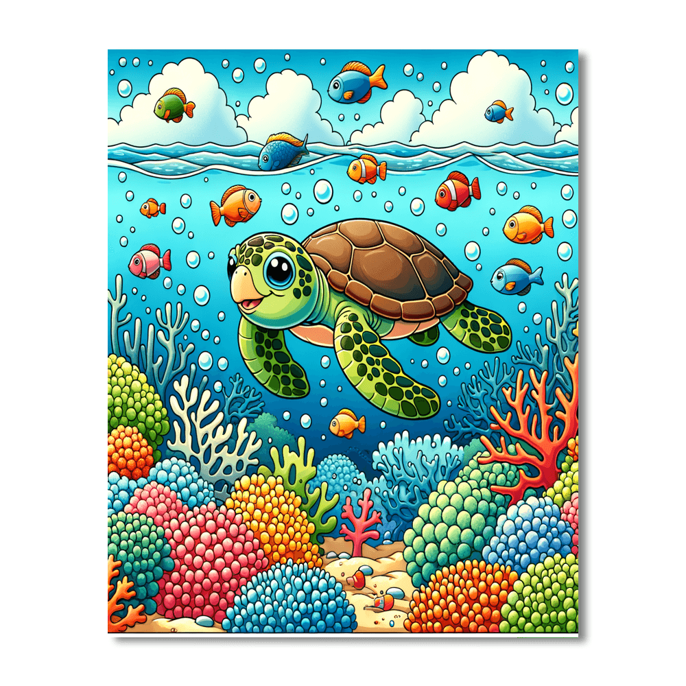 Charming Sea Turtles Painting By Numbers Kit