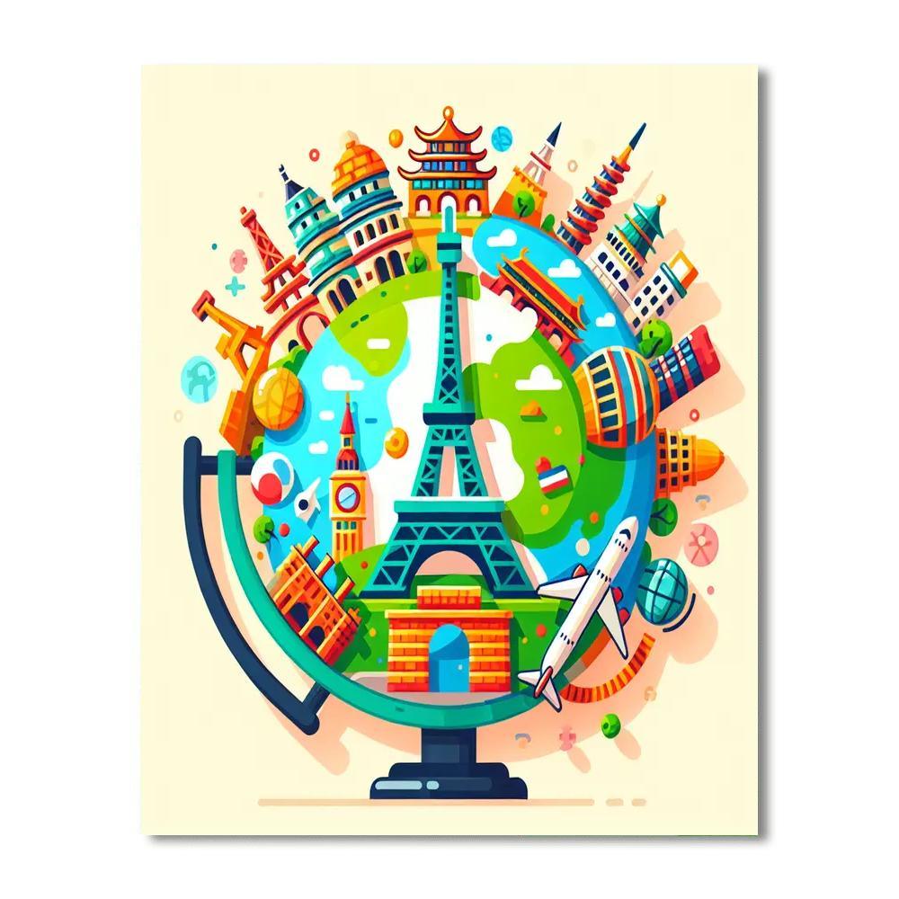 Traveling The Globe Numbered Painting Kits