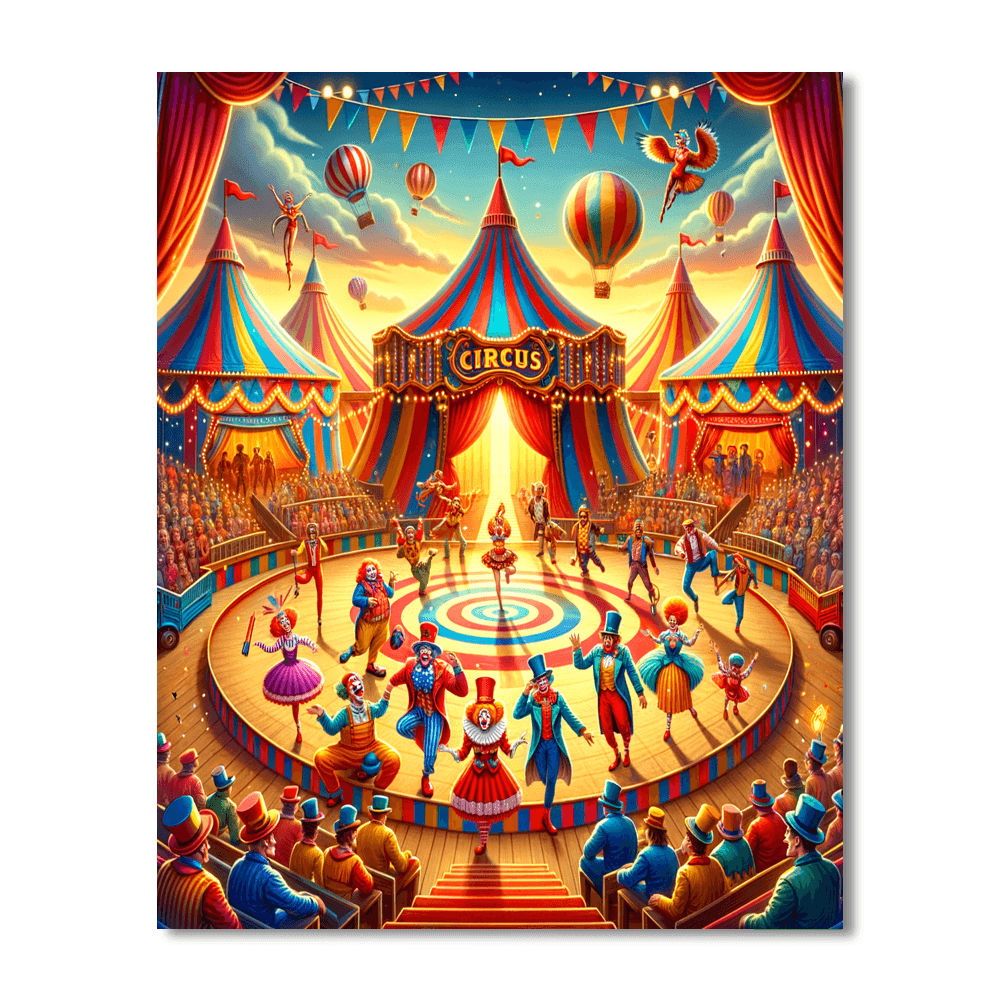 Retro Circus Painting Number Kit