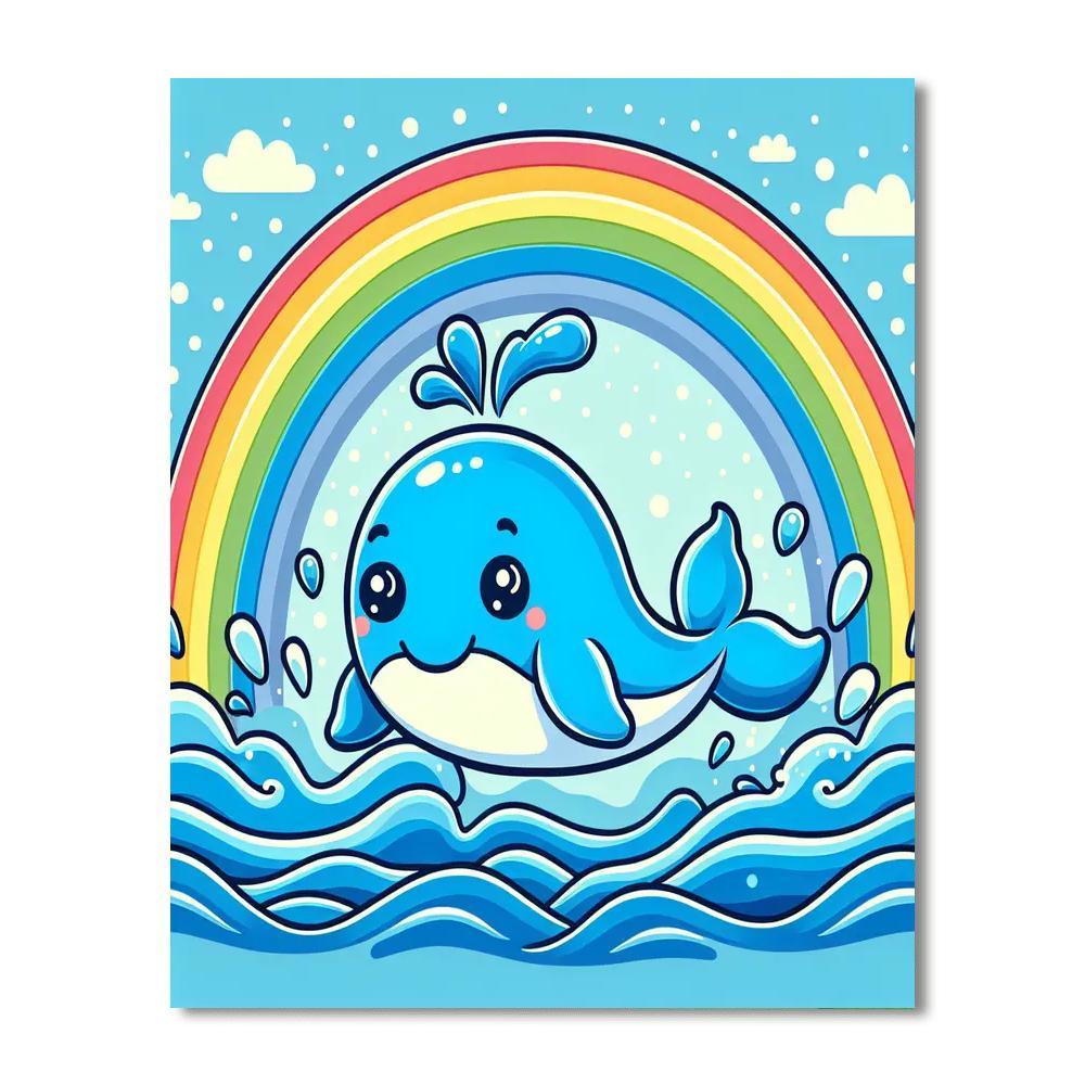 Rainbow Whale Paint By Numbers Kits