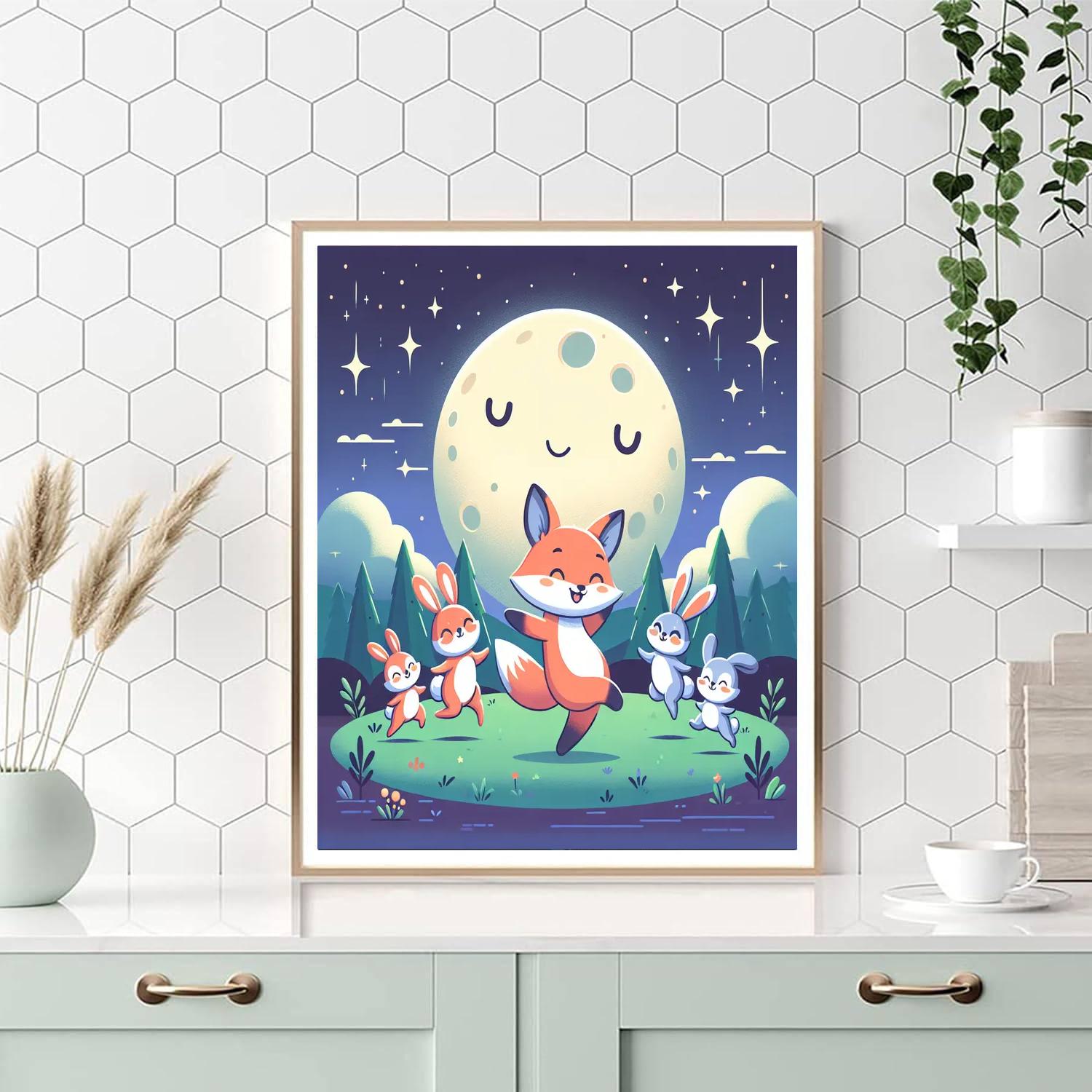 Moonlit Dance Party Number Painting