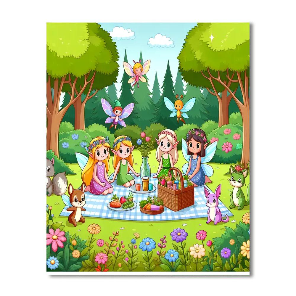 Garden Fairy's Picnic Paint By Numbers Art