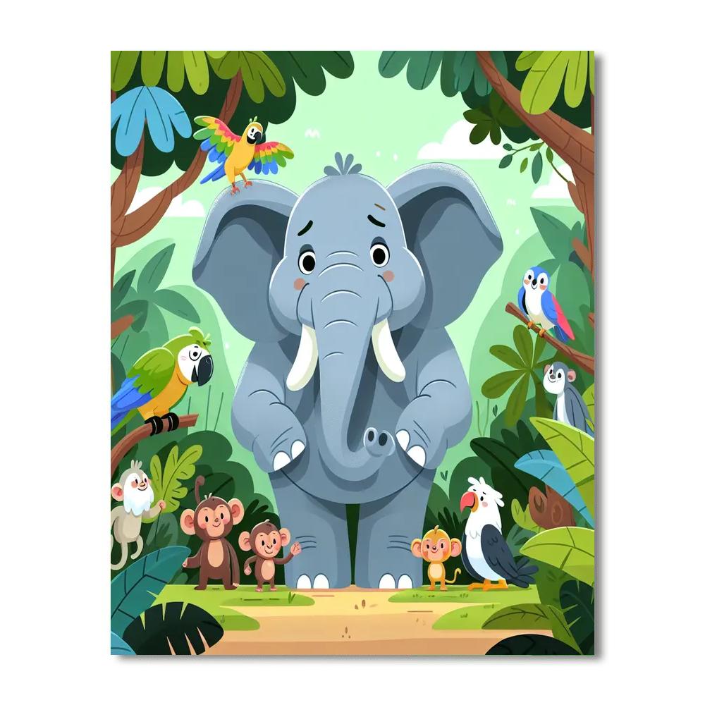 Gigantic Elephant Adventure Numbered Painting Kits