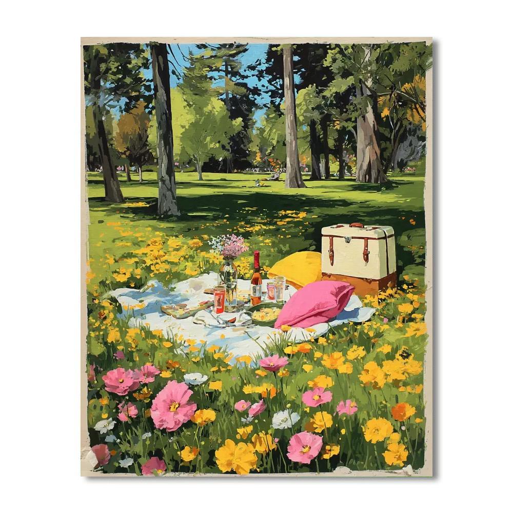 Springtime Picnic Serenade Painting Number Kit