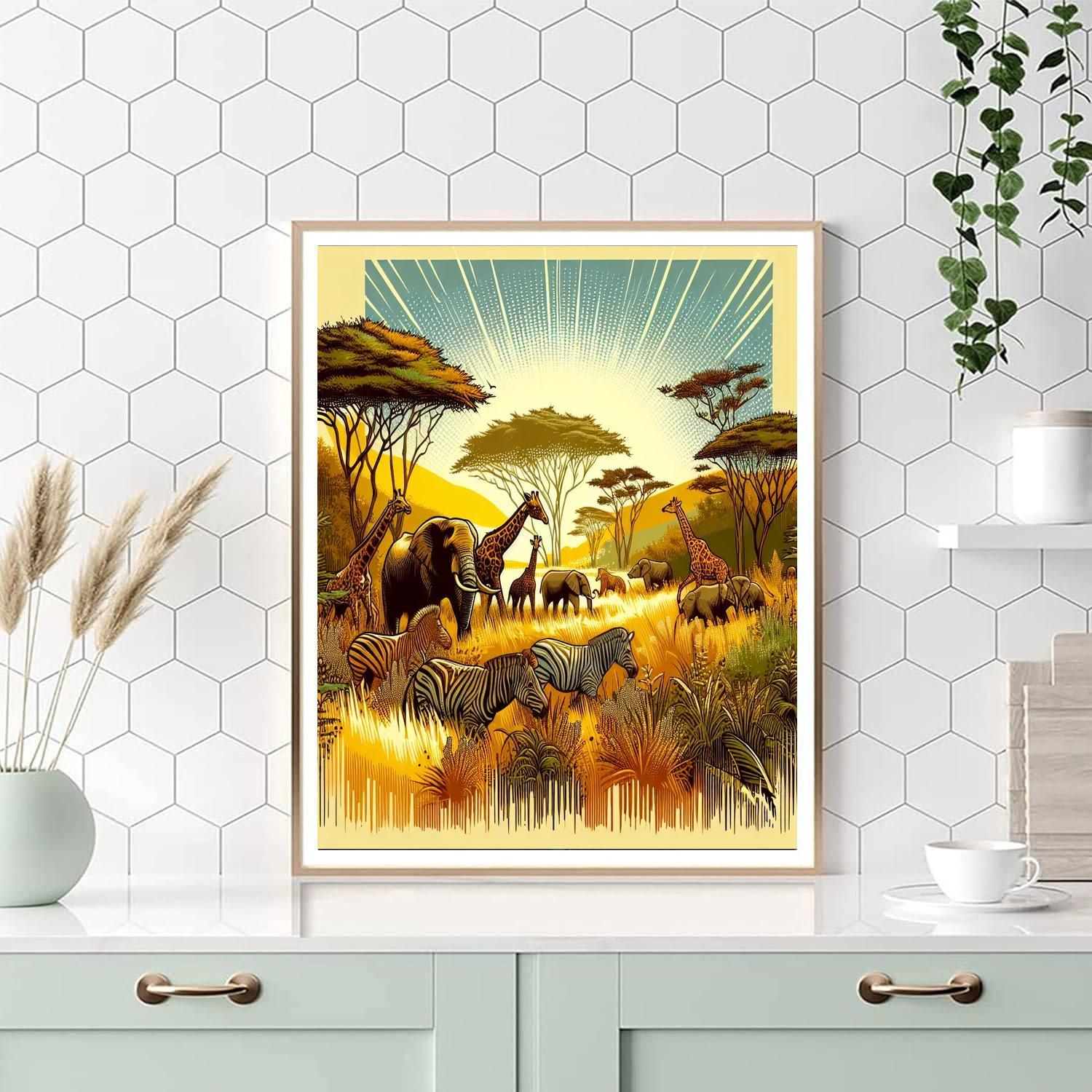 Energetic Wildlife Safari Paint By Numbers