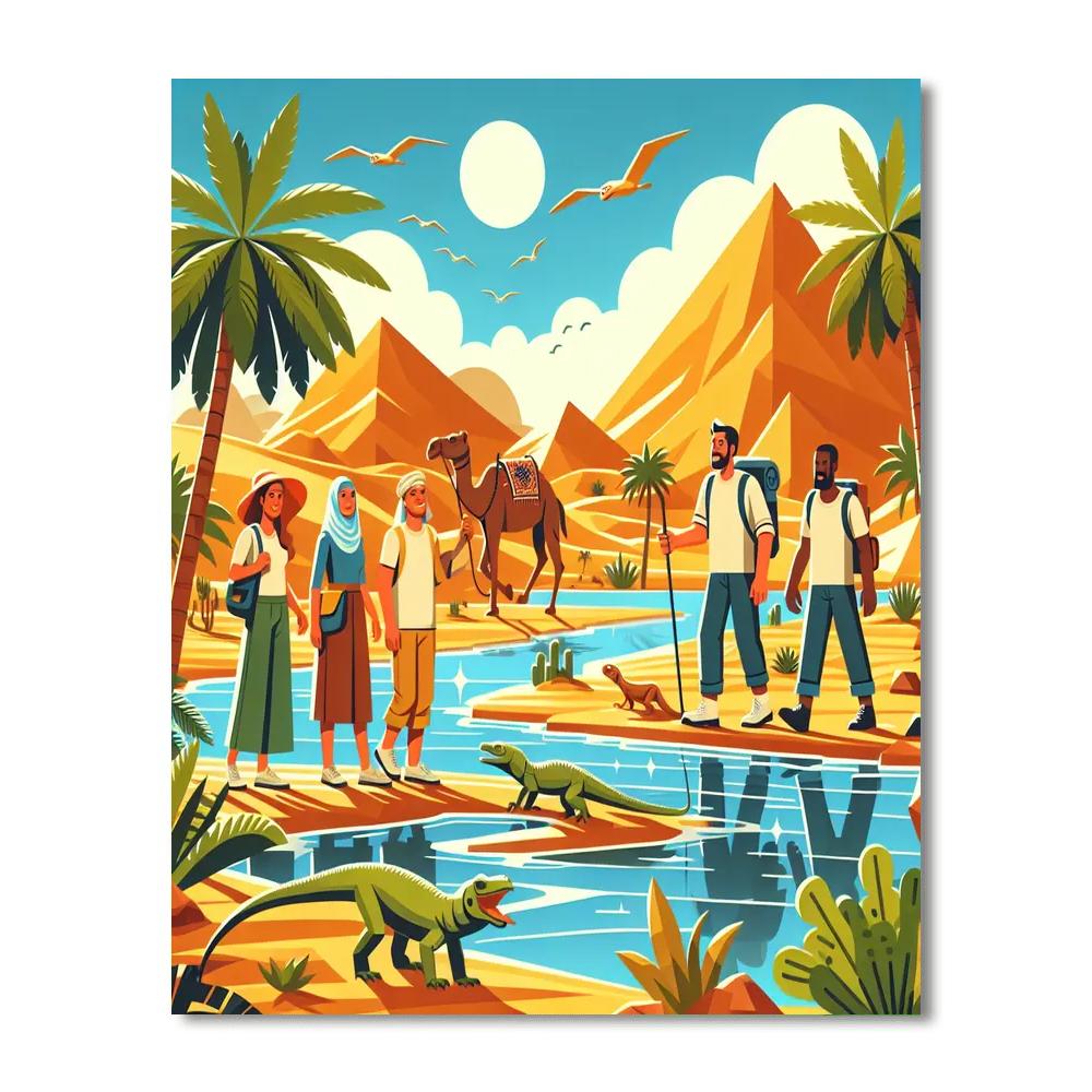 Desert Oasis Safari Painting By Numbers Kit