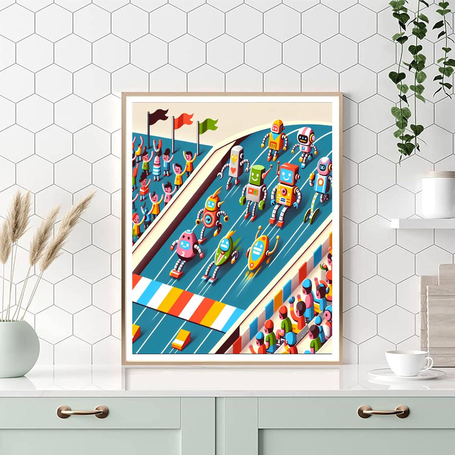 Robot Racers Paint By Numbers Art