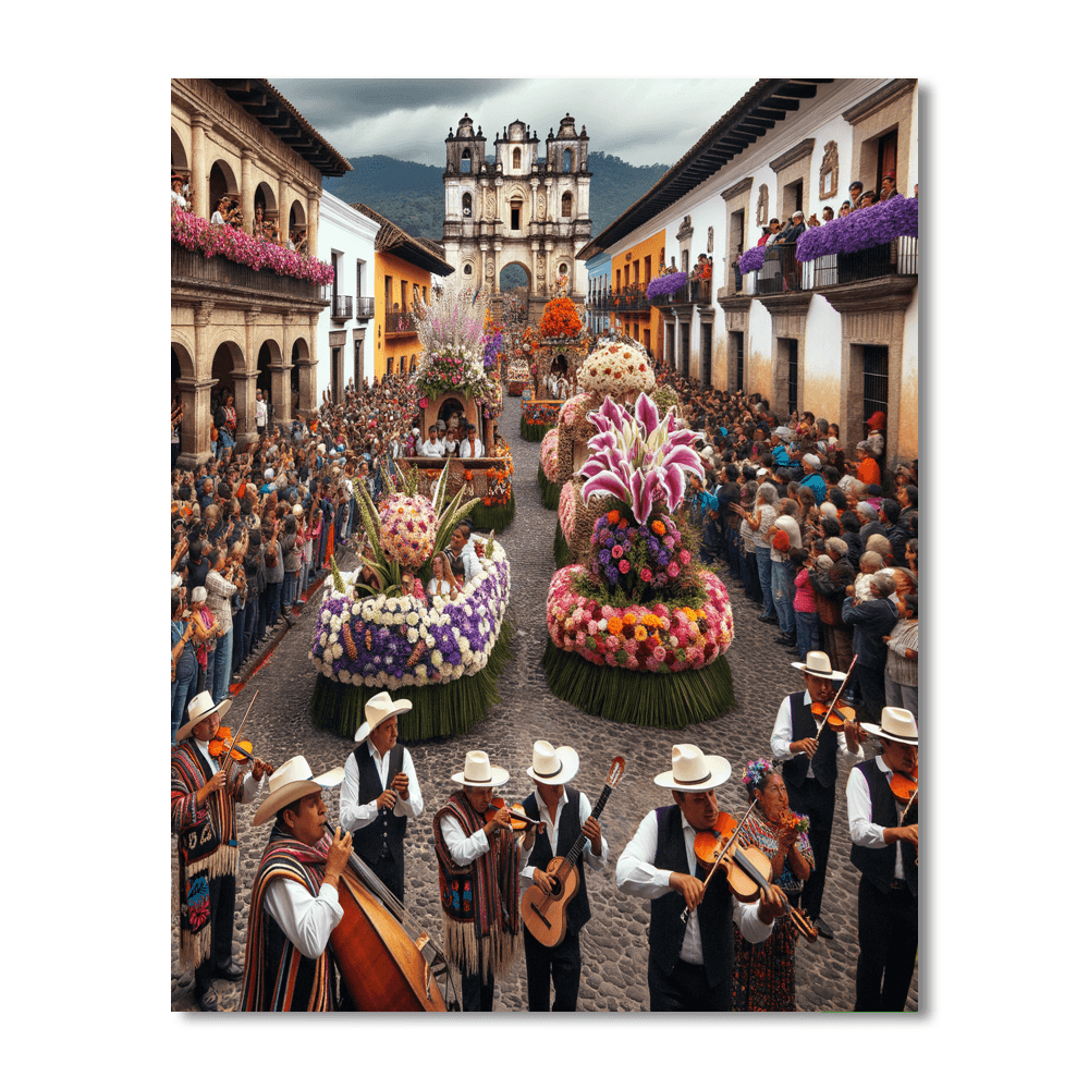 Flower Festival - Antigua Guatemala Paint By Color