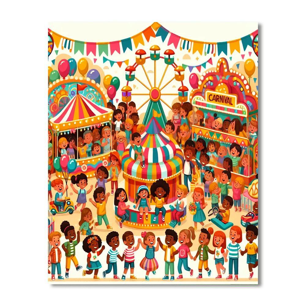 Lively Carnival Adventure Number Painting