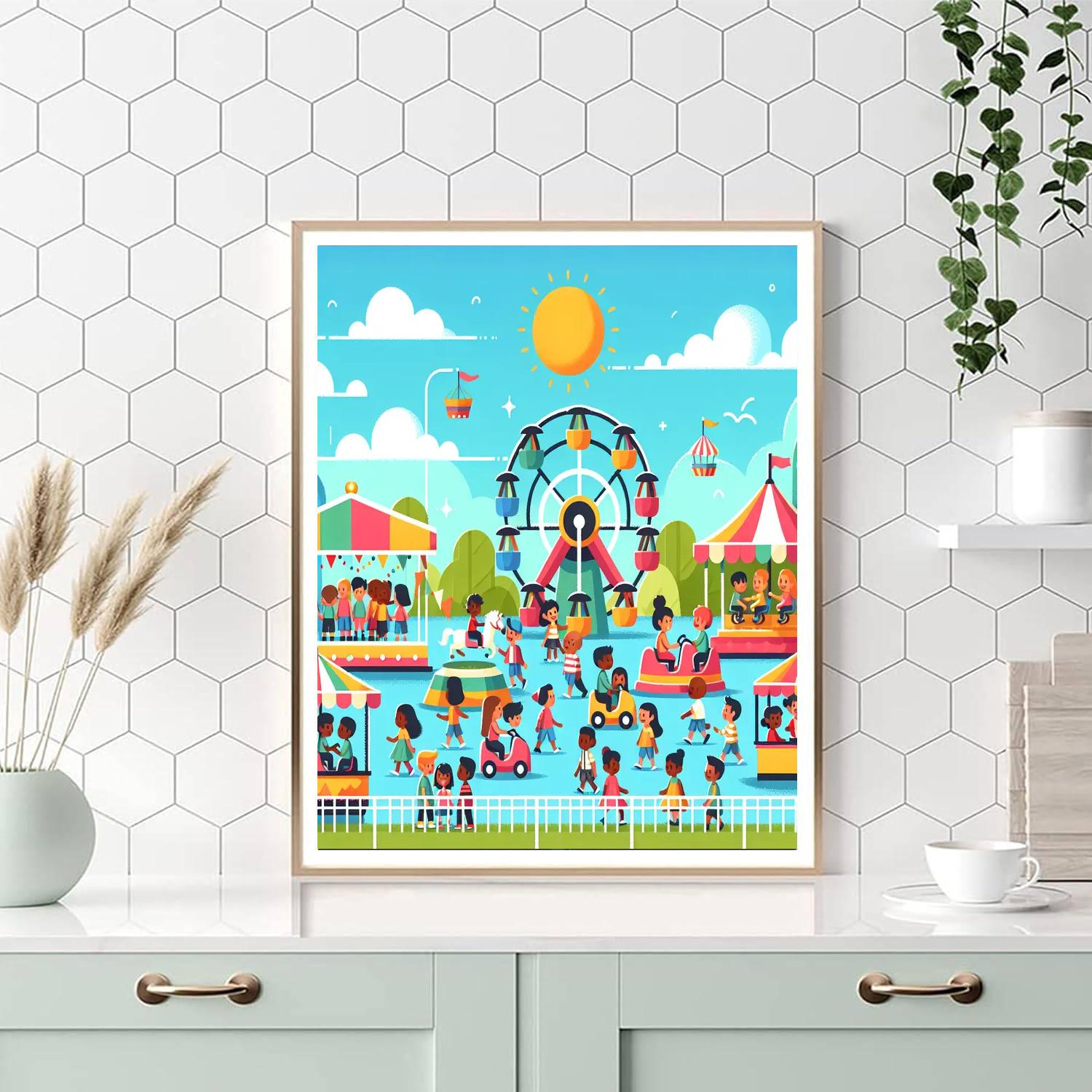 Sunny Summer Fair Number Painting