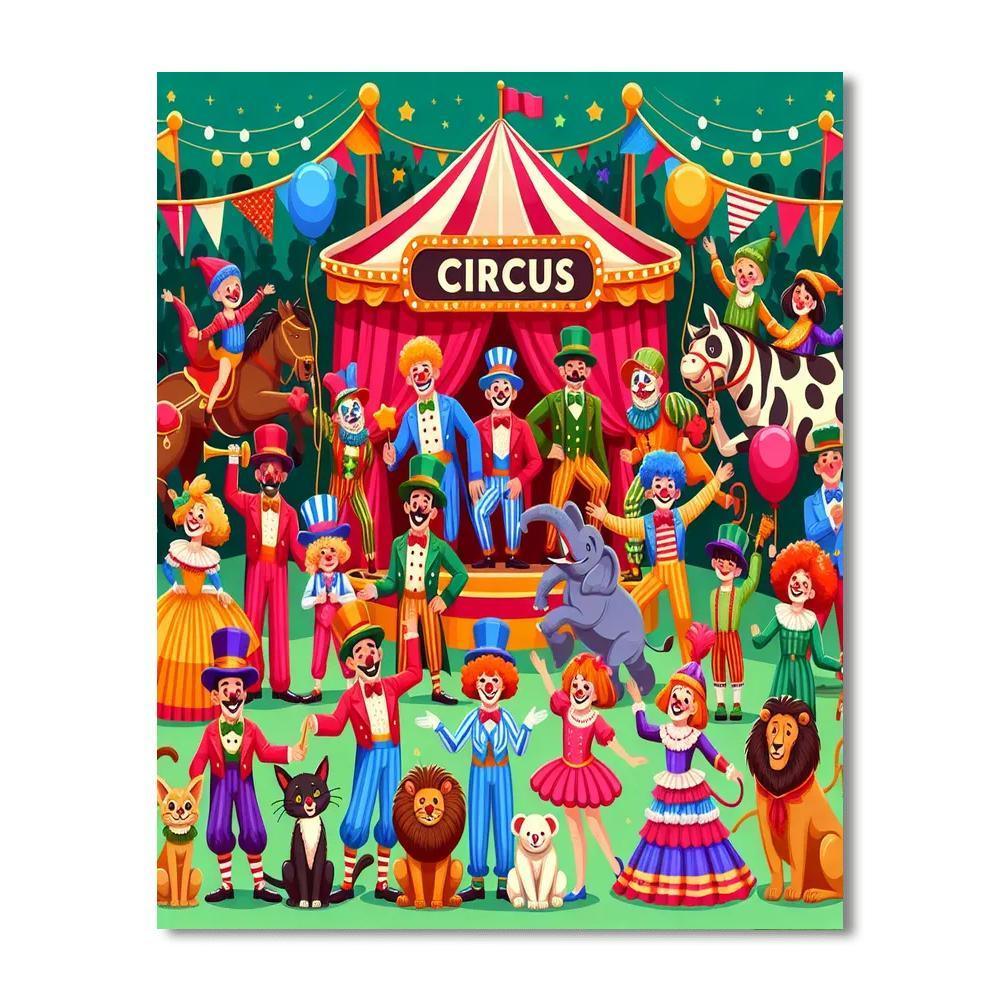 Charming Circus Adventures Number Painting