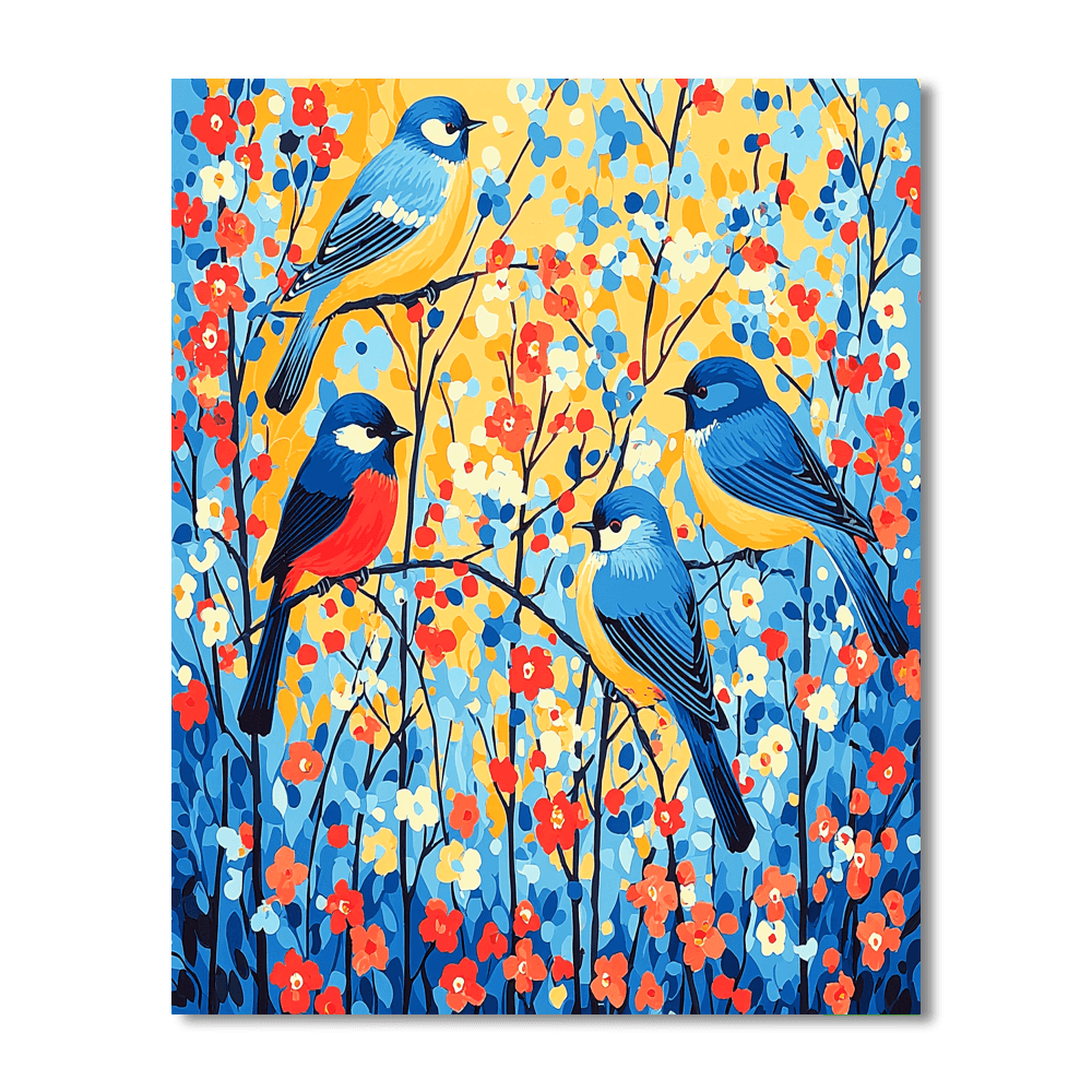Charley Harper Inspired Joyful Birdsong  Paint By Number
