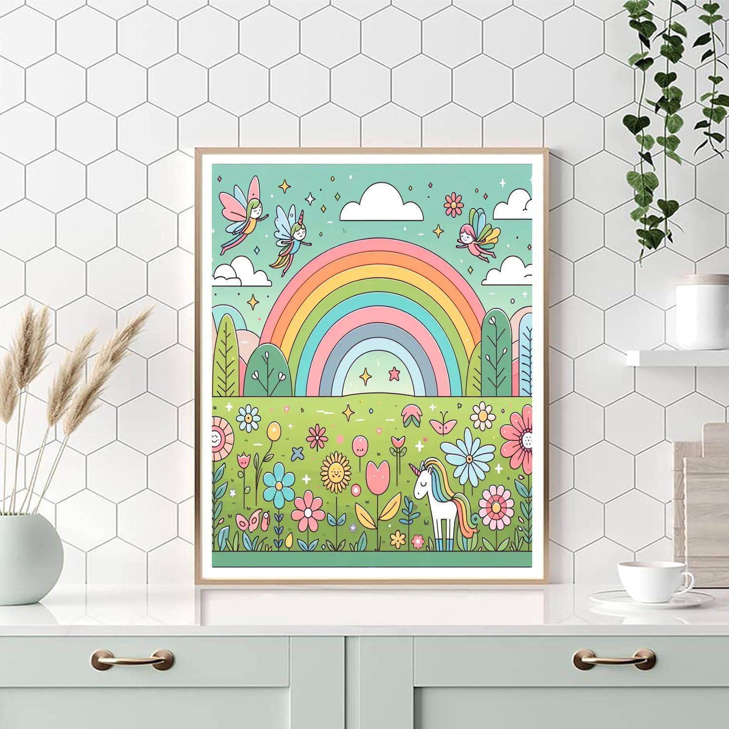 Magic Rainbow Garden Paint By Numbers Art