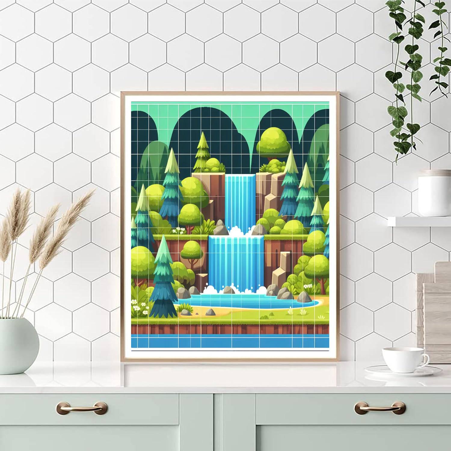 Wondrous Waterfall Wonders Painting Number Kit