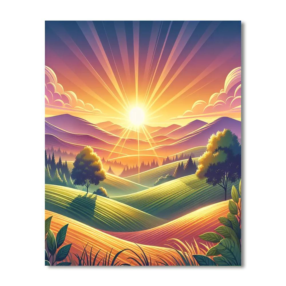 Golden Sunrise Bliss Paint By Number