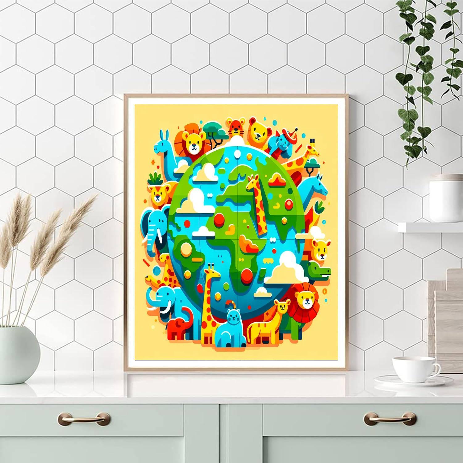 World Safari Adventure Paint By Numbers Art
