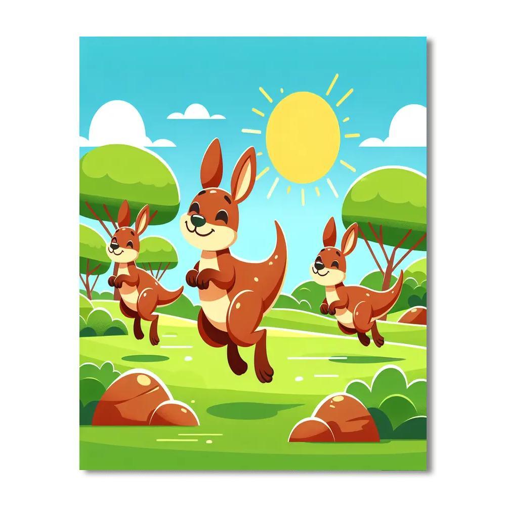 Curious Kangaroos Painting By Numbers Kit