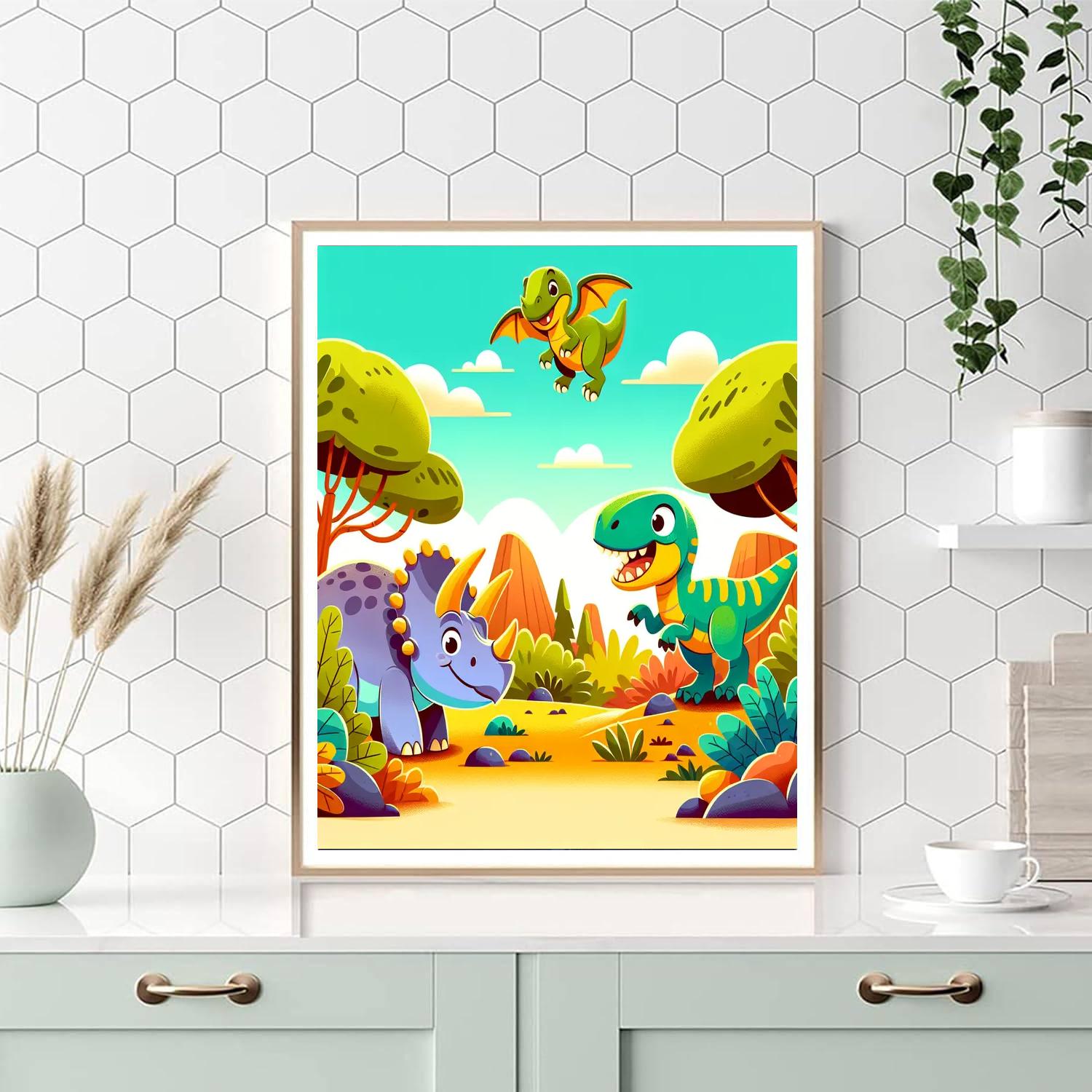 Lively Dinosaurs Paint By Numbers