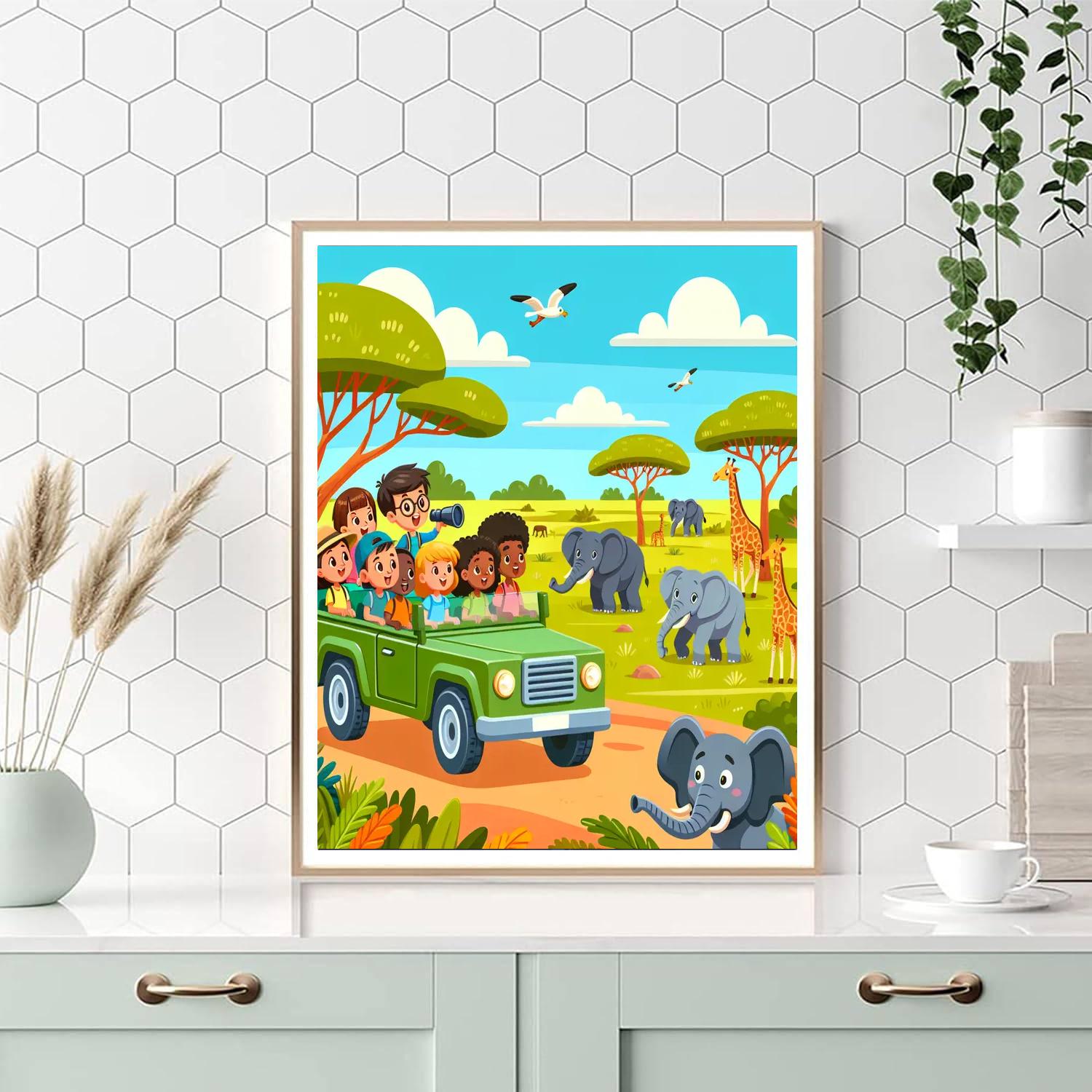 Safari Park Adventure Painting Number Kit