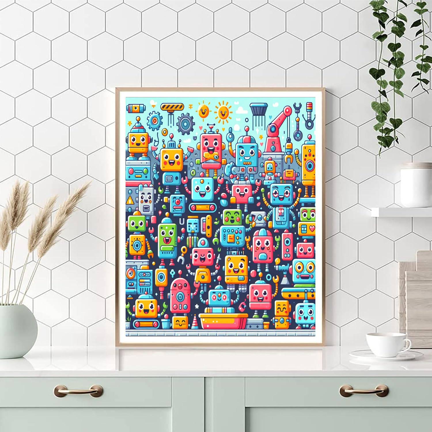 The Magical Robot Factory DIY Paint By Numbers
