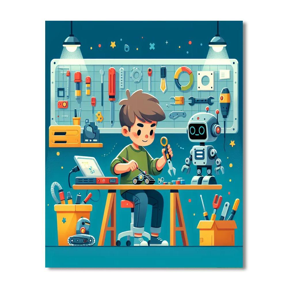 Futuristic Robot Challenge Paint By Number