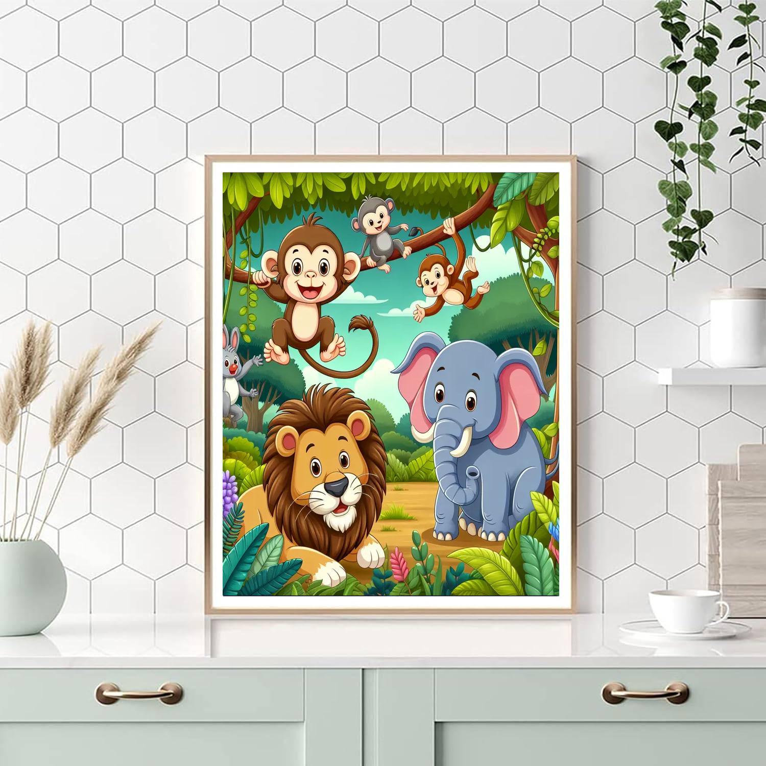 Cute Jungle Friends Numbered Painting Kits