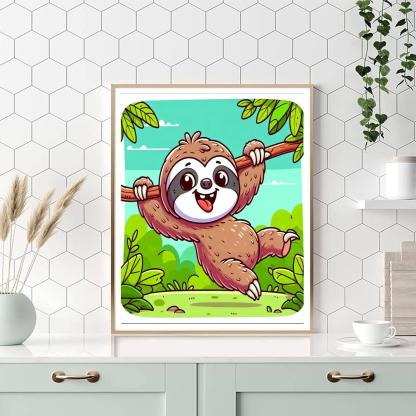 Silly Dancing Sloth Paint By Number