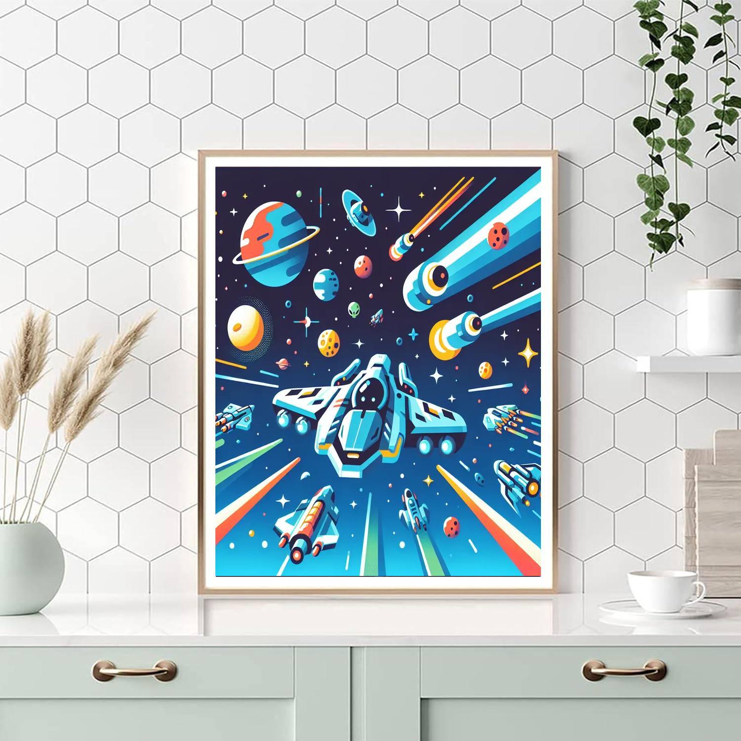 Space Invaders Showdown Numbered Painting Kits