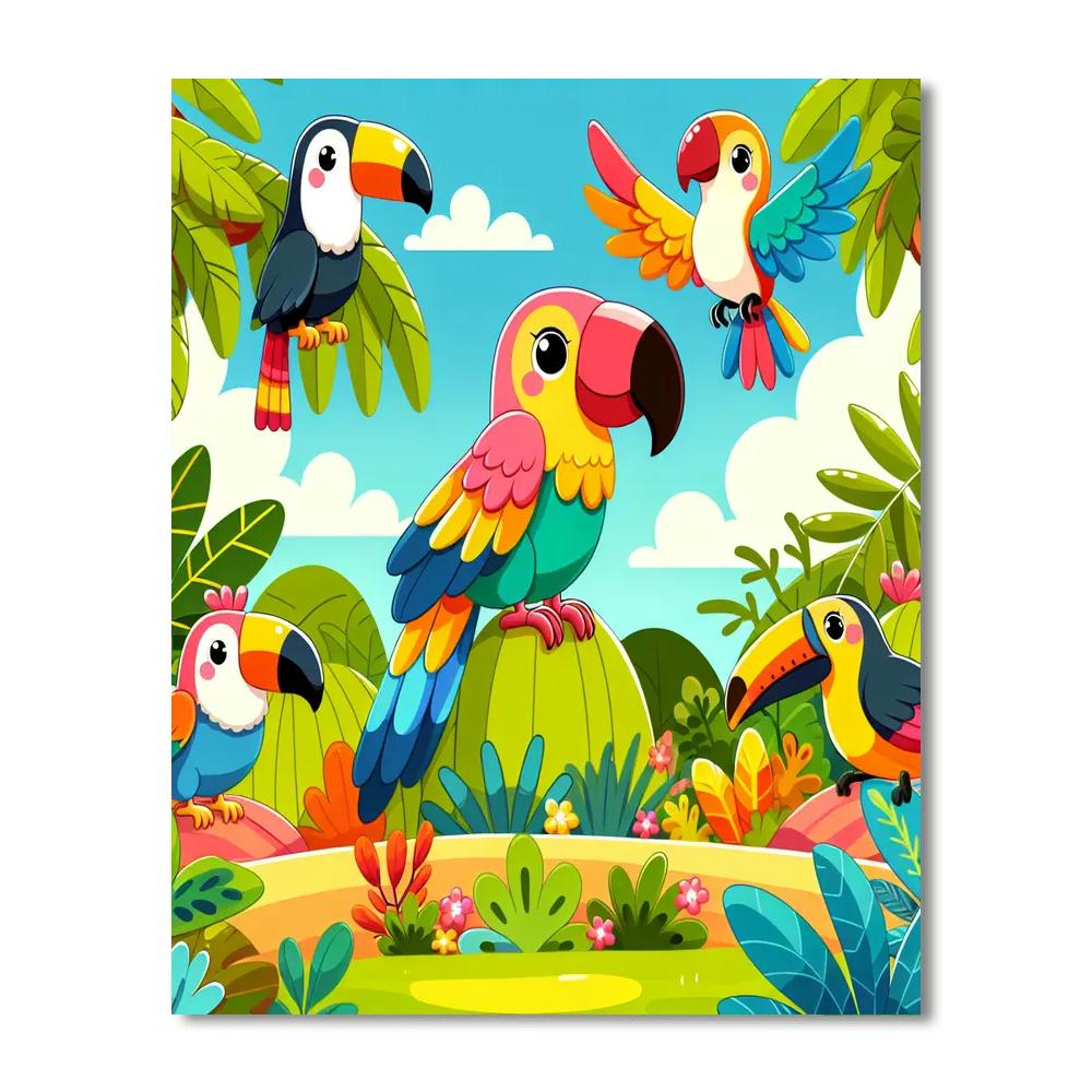 Tropical Birds Paradise Paint By Numbers Art