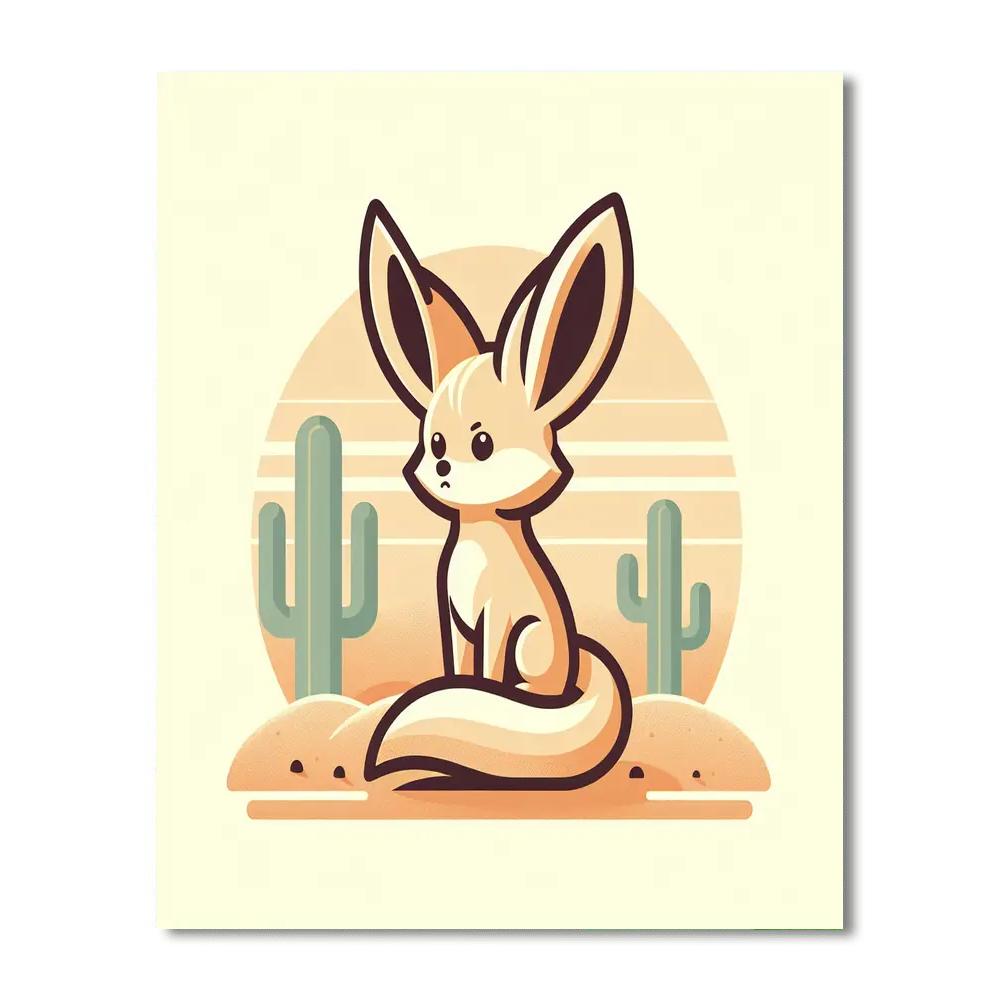 Fluffy Fennec Fox Paint By Numbers Art