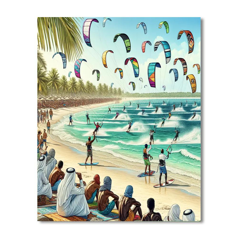 Kitesurfing World Cup - Mauritius Paint By Numbers Kits