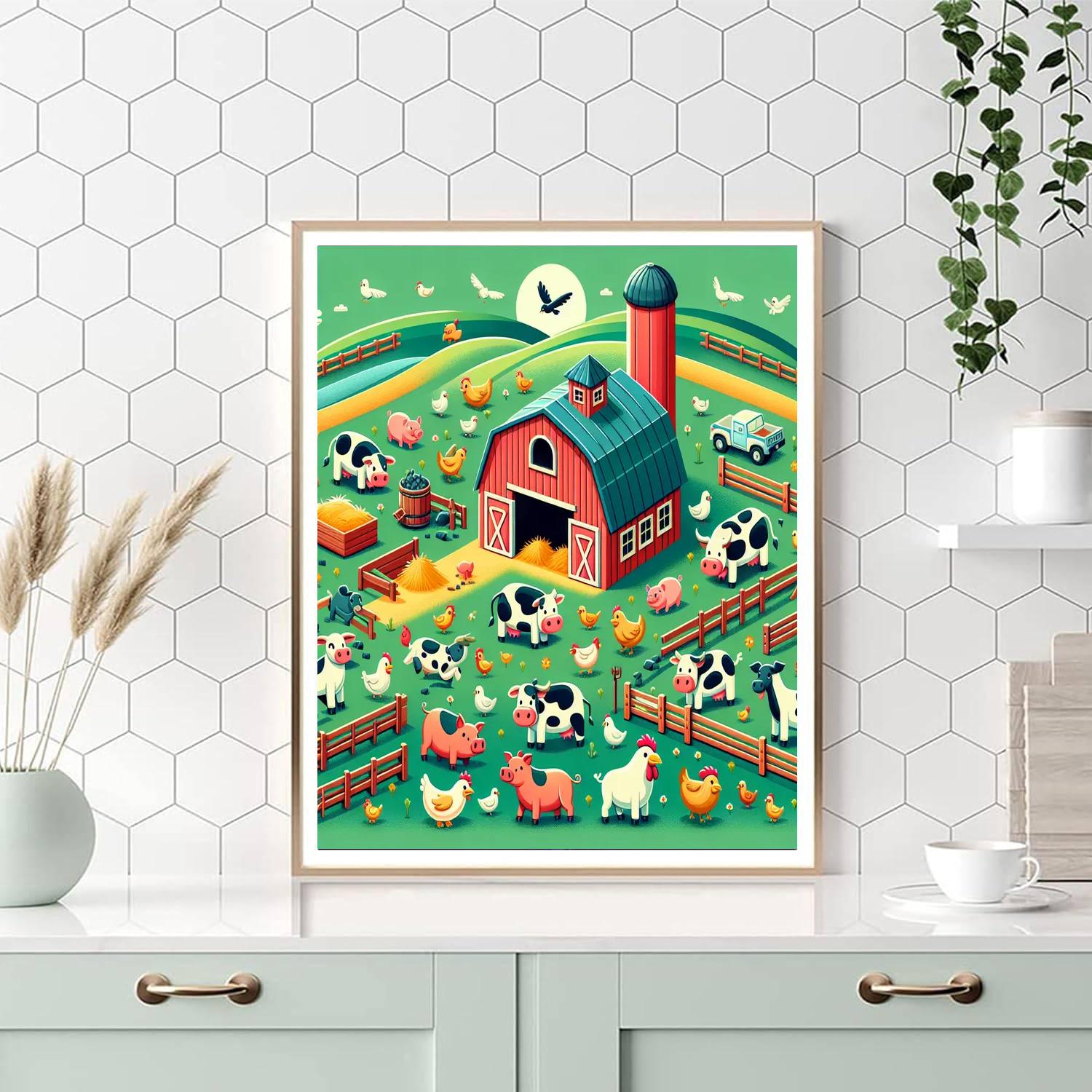 Kooky Farm Number Painting