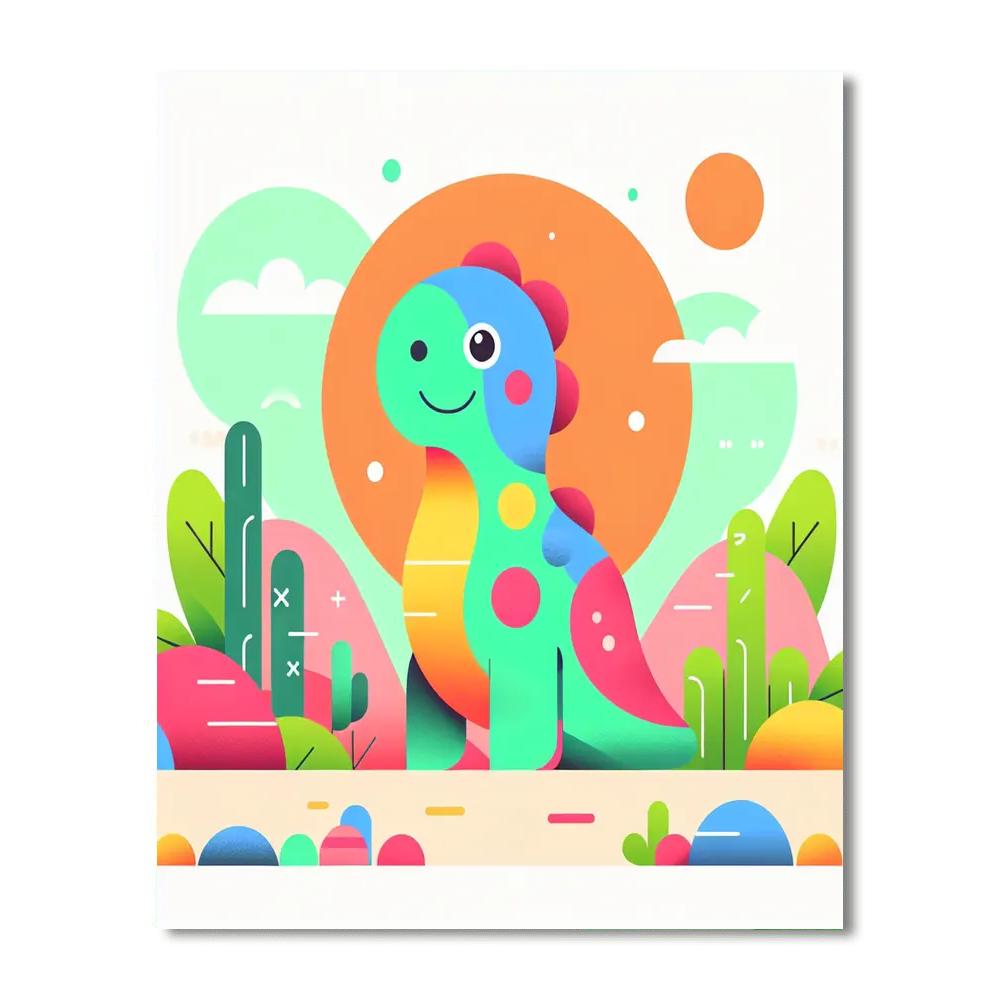 Cute Dino Friends Paint By Numbers Art