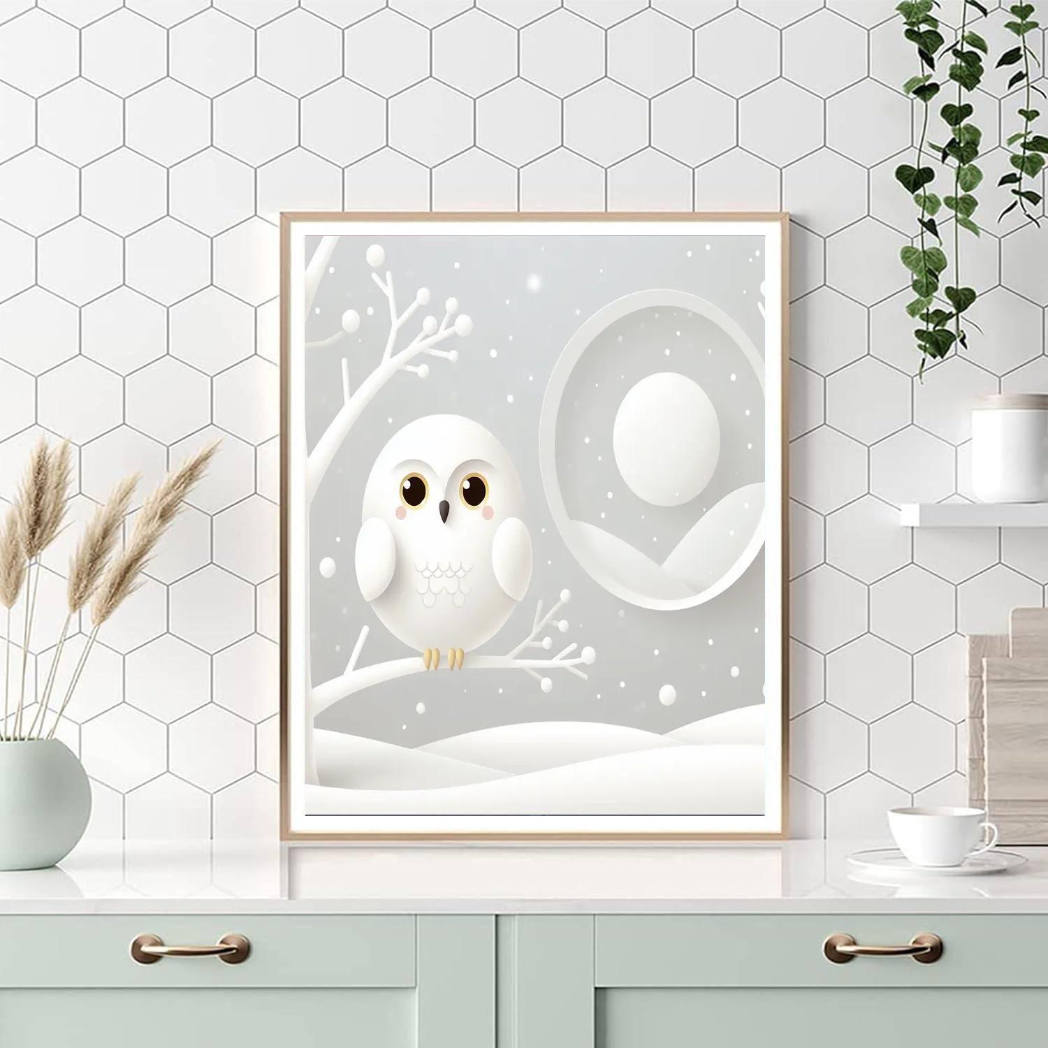 Spirited Snowy Owl Number Painting