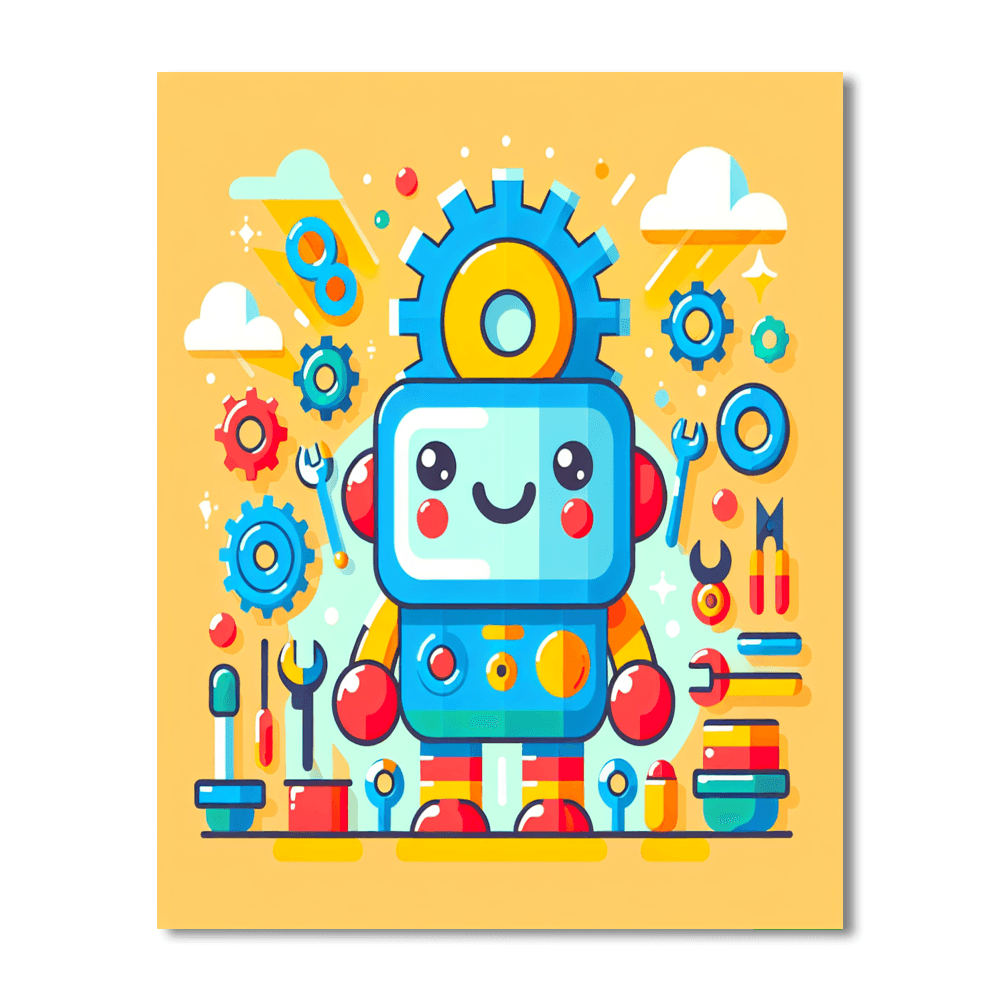 Creative Robot Builder Number Painting