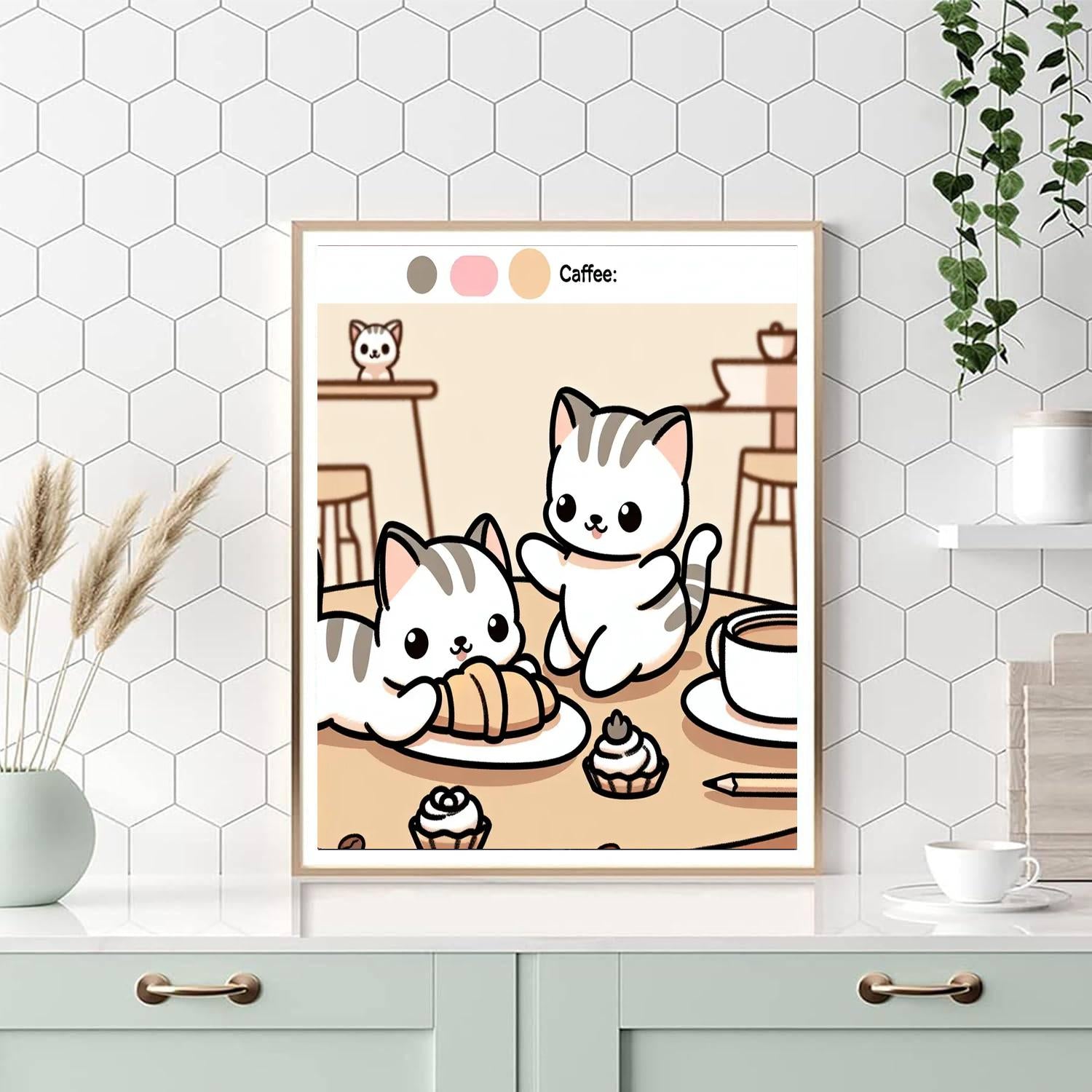 Curious Cat Cafe Number Painting