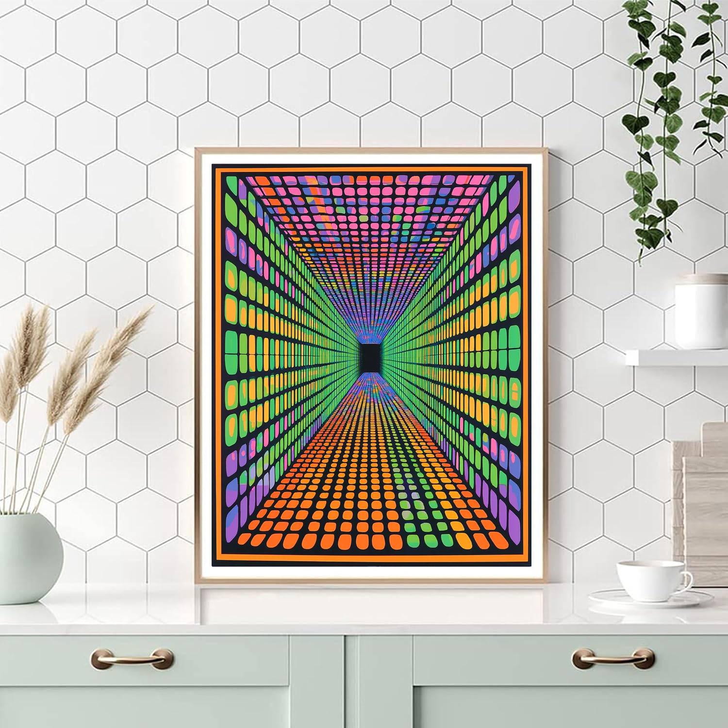 Victor Vasarely Inspired Psychedelic Geometric Wonders  Paint By Numbers