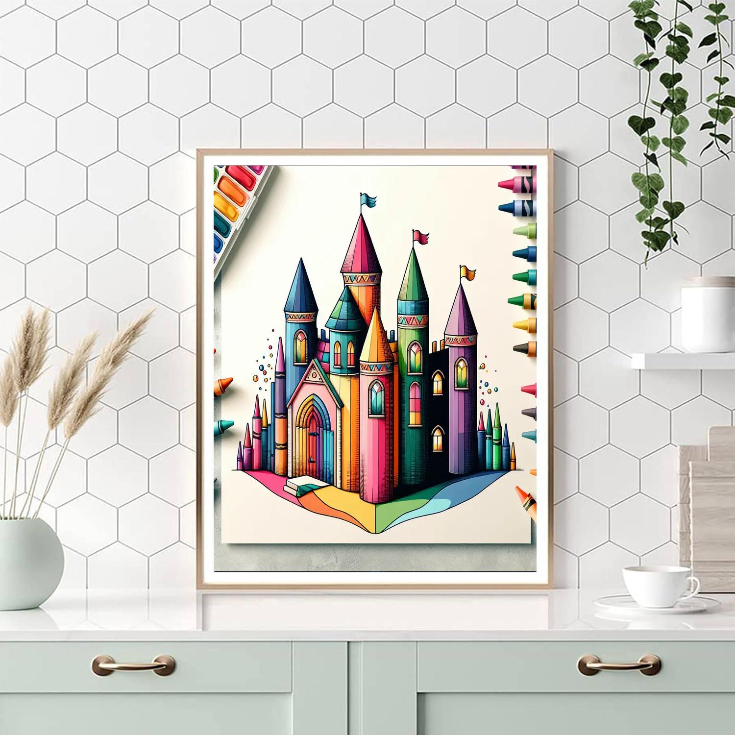 Charming Crayon Castle Number Painting