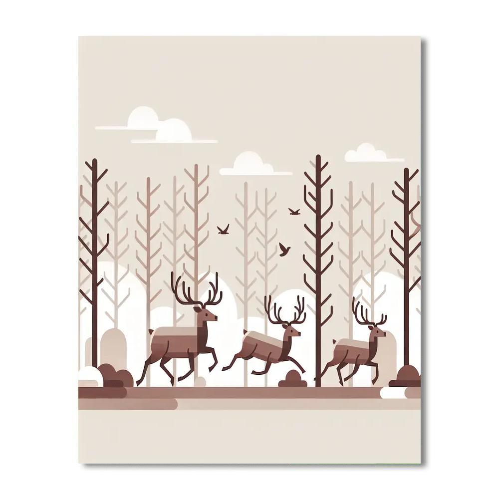 Energetic Elk Expedition Number Painting