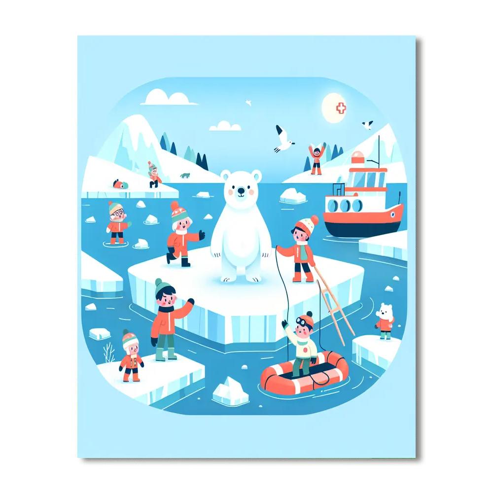Polar Bear Rescue Mission DIY Paint By Numbers