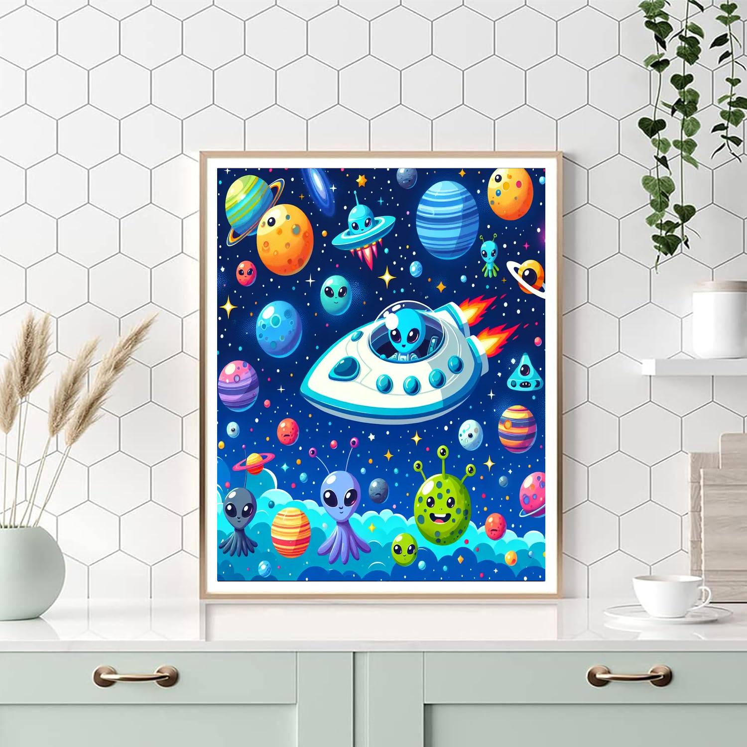 Doodle Galaxy Adventure Number Painting