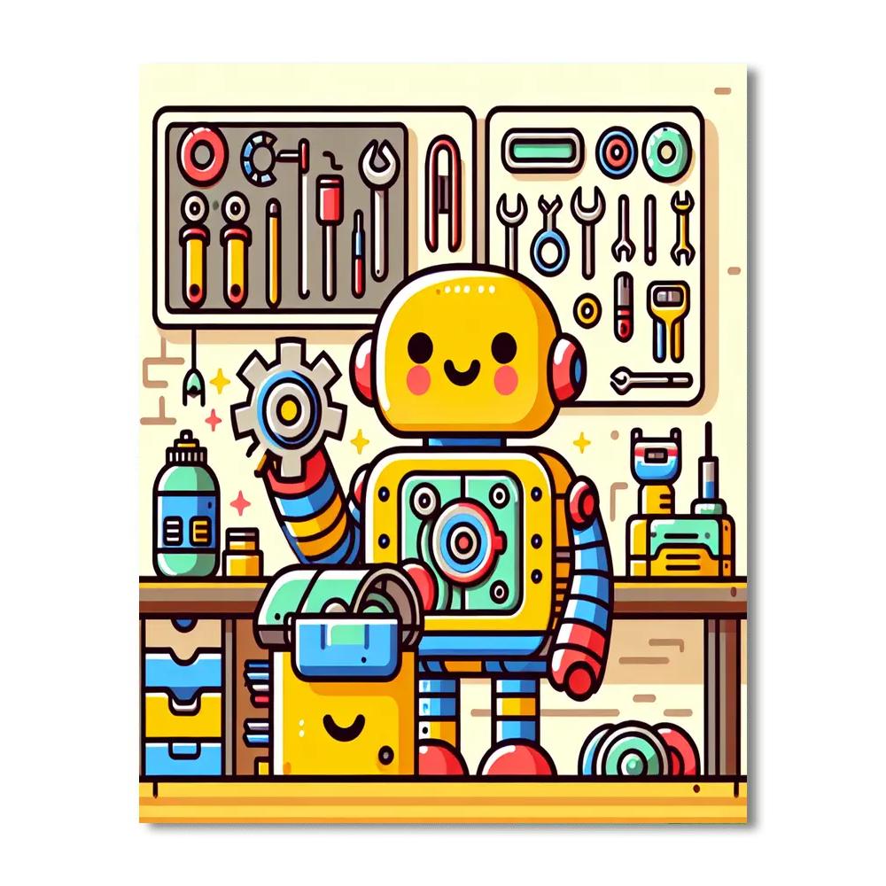 Robot Building Challenge Paint By Numbers Kits