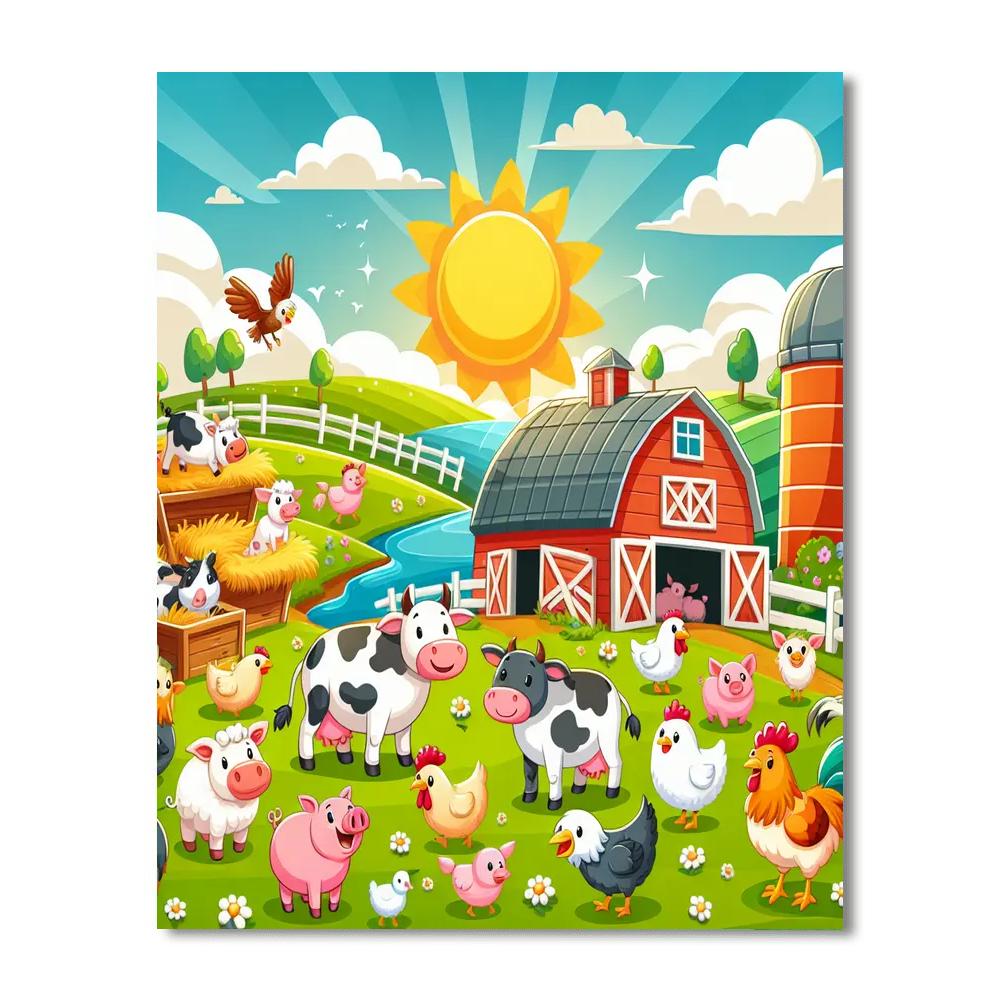 Farmyard Animal Adventure Numbered Painting Kits