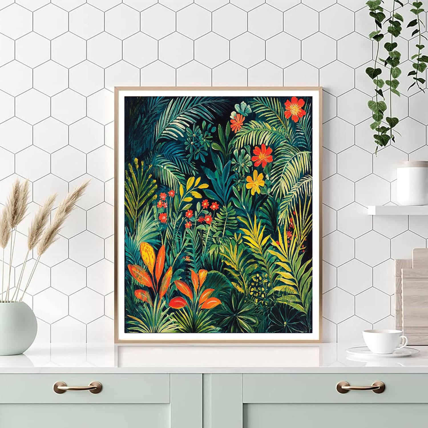 Henri Rousseau Inspired Prismatic Jungle  Paint By Number